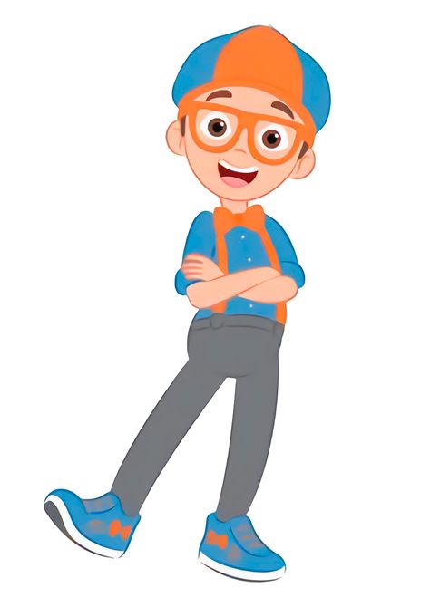 Blippi Drawing Easy, Blippi Party Games, Blippi Wallpaper, Blippi And Meekah Party, Blippi Background, Blippi Cake Topper Printable, Blippi Topper, Blippi Cartoon, Blippi Cookies