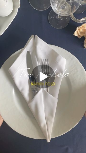 Manuela Mazzocco on Instagram: "✨two pockets napkin fold ✨
As promised here is another step-by-step tutorial in how to fold your pretty napkins for the holidays - with an elegant and simple two pockets fold for your flatware 🍴🤗❤️

#tutorial #howto #napkinfold #dinnerparty #tabledecor" Table Napkin Folding With Spoon And Fork, Pocket Fold Napkin, Napkin Folding Tutorial, Easy Napkin Folding, Folding Hacks, Napkin Folds, Holiday Dinner Party, Music Words, Napkin Design