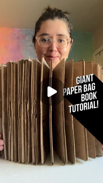 Serena Rios McRae | Tucson Art on Instagram: "GIANT PAPER BAG BOOK TUTORIAL!!! Have fun, besties!!!

#tucsonartist #paperbagbook #junkjournaling #junkjournaljunkies #junkjournalideas #papercraftideas #recycledart #junkjournaling" Paper Bag Weaving, Brown Paper Grocery Bag Crafts, Paper Bag Books How To Make, Paper Bag Journal Diy, Easy Paper Bag Crafts, Diy Story Book, Pop Up Book Ideas, Paper Bag Book Cover, Recycled Book Crafts