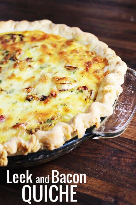 Quiche Brunch, Bacon Quiche Recipe, Breakfast Vibes, Leek Quiche, Trendy Recipes, Homemade Crust, Easy Quiche, Creamy Avocado Sauce, Bacon Quiche