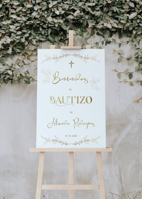 Angel bautizo welcome sign template bienvenidos a bautizo - Etsy España Bautizo Theme, Spanish Welcome Sign, Bautizo Ideas, Baptism Centerpieces, Communion Decorations, Welcome Sign Template, Sign Templates, Personalized Stationery, Hello Welcome