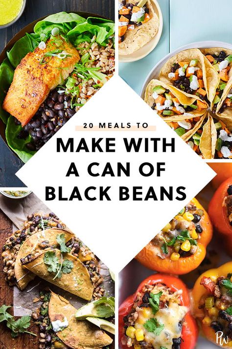 20 Meals You Can Make With a Can of Black Beans #purewow #fast #easy #dinner #recipe #food #blackbeans #blackbeanrecipes #vegetarianrecipes #vegetarianmeals #vegetariandinners #healthymeals #healthydinners #fiber Black Bean Recipes, Meals To Make, Fast Dinner Recipes, Burrito Bowls, Vegetarian Dinners, Bean Recipes, Black Bean, Dinner Recipe, Vegetarian Dishes