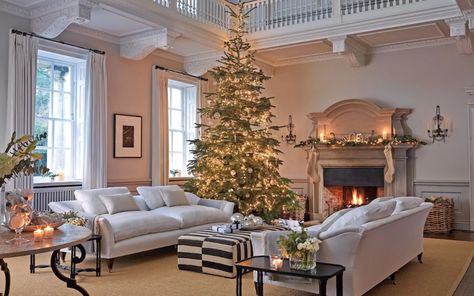 Inside White Company founder Chrissie Rucker's Christmas-ready home... no prizes for guessing the colour scheme The White Company Aesthetic, The White Company Christmas, Chrissie Rucker, White Company Christmas, Christmas Homes, Tall Pillar Candles, Christmas Colour Schemes, Storm Lantern, Cluster Lights