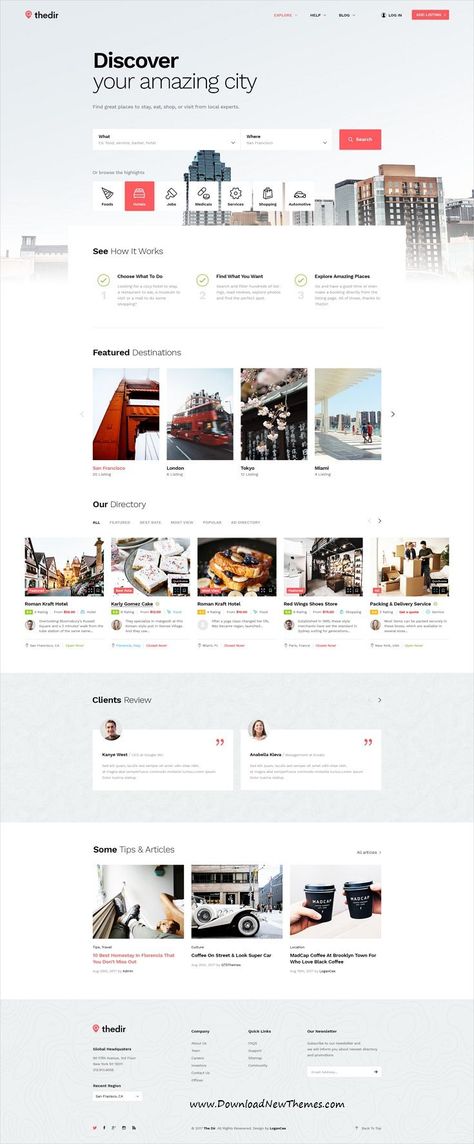 Thedir is clean and modern design #PSD template for unlimited #listing and #directory website with 23 layered PSD files to live preview & download click on Visit Clean Web Design, List Website, Wedding Speeches, Web Design Mobile, Web Ui Design, Web Design Tips, Responsive Web Design, Web Inspiration, Web Layout Design