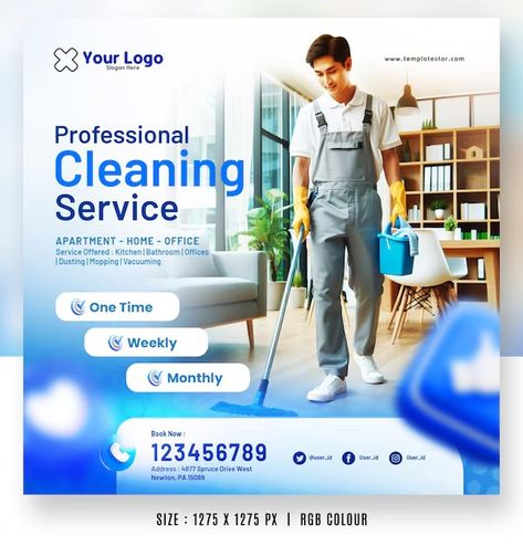 Looksgood | Freepik Cleaning Flyers, Cleaning Service Flyer, Social Media Posters, Creative Banners, Ads Banner, Social Media Flyer, Logo Psd, Visual Marketing, Technology Icon