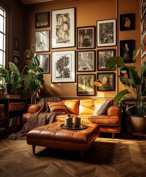 Yellow Living Room Walls, Orange Sofa Living Room Ideas, 70s House Aesthetic, 70s Living Room Aesthetic, Orange Living Room Decor, Orange Velvet Sofa, Elegance Aesthetic, 70s Living Room, Velvet Sofas