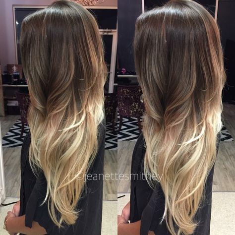 Ombré Ombre Hairstyles Long, Balayage On Highlighted Hair, Brown To Blonde Ombre Hair Long Straight, Brown Blonde Ombre Balayage, Half Blonde Balayage On Brown Hair, Brown To Black Ombre Hair, Ombré Hair Brown To Blonde, Dark To Light Ombre Hair, Ombre Brown To Blonde Hair