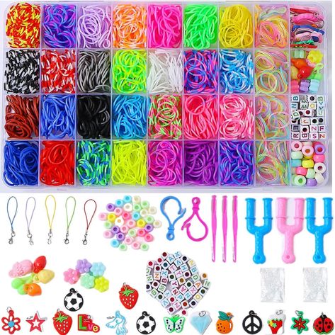 Friendship Crafts, Fruit Beads, Friendship Bracelet Kit, Bracelet Making Kit, Rubber Band Bracelet, Bracelet Kit, Loom Bracelet, Creative Arts And Crafts, Bracelet Kits