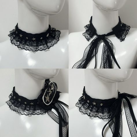 Option 1:A choker with stud decoration,  Option 2:A choker without stud decoration,  The price is for a choker only, others are not included. Lace Choker, Adjustable Gothic Choker For Alternative Fashion, Adjustable Gothic Choker For Cosplay, Adjustable Black Gothic Choker, Handmade Black Victorian Choker, Bow Choker, Romantic Goth Choker, Steampunk Fashion Female, Steampunk Fashion Male