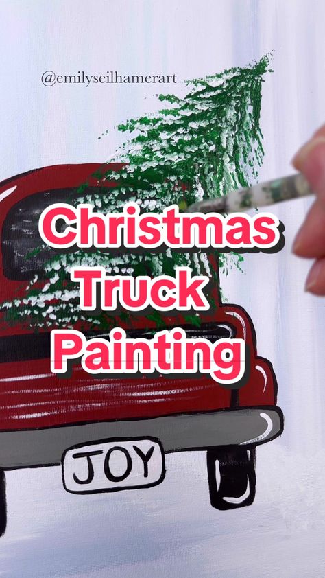 Replying to @GLASEE Of course! Let’s start the countdown to Christmas with an easy Christmas truck painting! 🎨🎄 #christmastruck #acrylicpainting #acrylicpaintingtutorial #beginner #easypainting #easypaintingtutorial #howto #howtopaint #christmaspainting #easychristmaspainting #christmastree Christmas Truck Painting, Jazz Piano, Truck Paint, Christmas Truck, Crafts Hacks, Red Truck, Christmas Paintings, Christmas Countdown, Easy Paintings