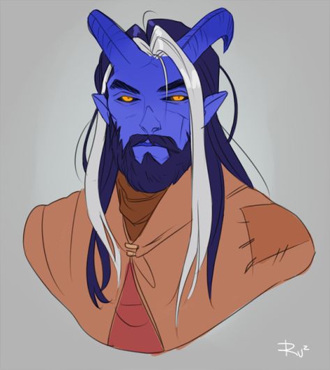 guesswhatruru:“ Cato, before and after the coupmy new tiefling for a new DnD campaign” Blue Tiefling, Dnd Tiefling, Dnd Campaign, Dungeon Master's Guide, Dungeons And Dragons Characters, Dnd Art, Character Design Male, Fantasy Rpg, Fantasy Inspiration