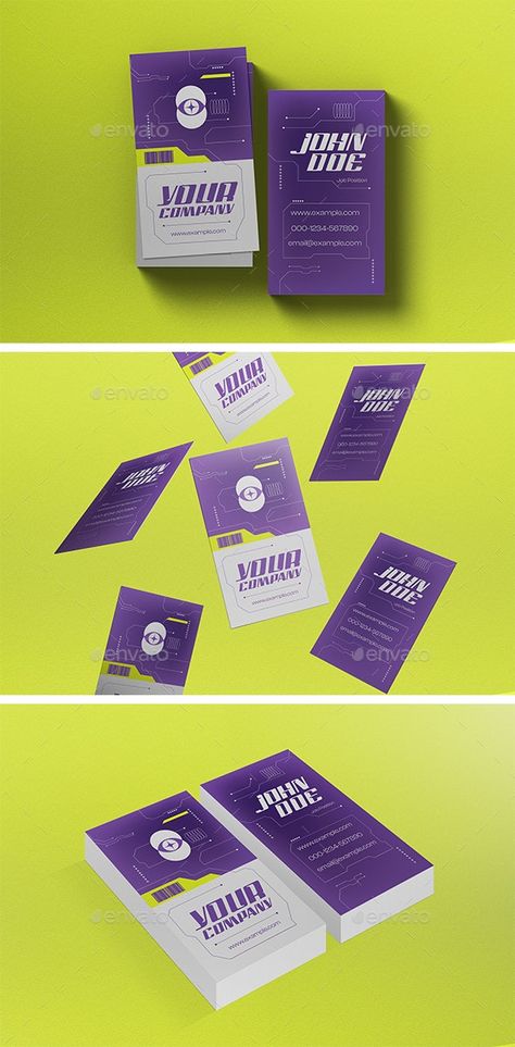 Purple Cyberpunk Business Business Card - Business Cards Print Templates Futuristic Business Card, Cyberpunk Business Card, Purple Cyberpunk, Namecard Design, Business Card Stand, Name Card Design, Rave Gear, Business Information, Futuristic Style