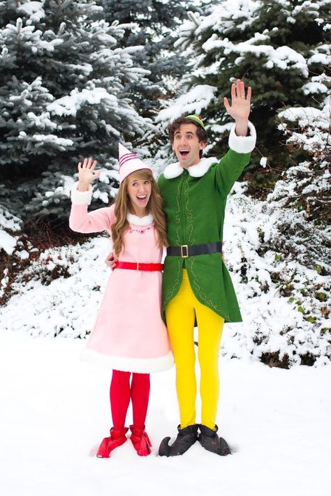 Buddy The Elf Costume, Halloween Costume Ideas Diy, Elf Costumes, Christmas Costumes Women, Meme Costume, Cute Couples Costumes, Halloween Costumes Diy Couples, Funny Couple Costumes, Unique Couple Halloween Costumes