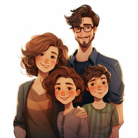 Family Clipart, Chiaroscuro Art, Custom Portrait Painting, Custom Portrait Illustration, Procreate Ipad Art, Japanese Drawings, Portrait Cartoon, Custom Family Portrait, Family Illustration