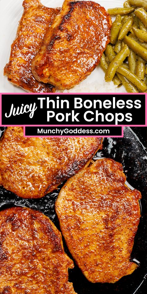 Recipe For Tender Pork Chops, Pork Chop Recipes Juicy, Easy Juicy Pork Chops, Air Fry Boneless Pork Chops Recipe, Best Way To Make Pork Chops, Boneless Porkchop Recipes, How To Cook Pork Chops On Stove, Stovetop Pork Chops Boneless, Tender Fried Pork Chops