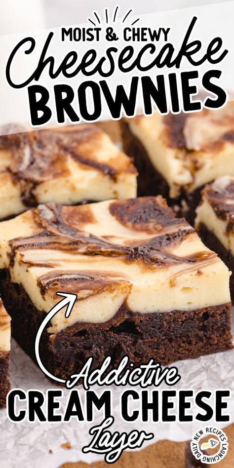 Cheesecake Brownies From Box Recipes, Cheesecake Topping, Cheesecake Swirl Brownies, Cheesecake Brownies Recipe, Cheese Brownies, Brownies Recipe Homemade, Cream Cheese Brownies, Chocolate Lasagna, Homemade Cheesecake