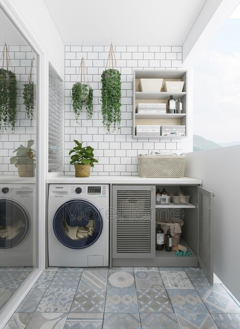 The Vista Verde on Behance Outside Laundry Room, Outdoor Laundry Rooms, Dirty Kitchen Design, Organization Laundry, Rooms Decoration, Laundry Room Ideas Small Space, Laundry Room Wallpaper, Stylish Laundry Room, Laundry Room Flooring