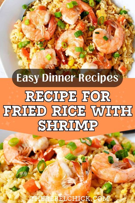 Shrimp Fried Rice Recipe Easy, Fried Rice And Shrimp, Recipe For Fried Rice, Fried Rice With Shrimp, Use Leftover Rice, Chicken Hashbrown Casserole, Baked Chicken Cutlets, Rice With Shrimp, Shrimp Fried Rice Recipe