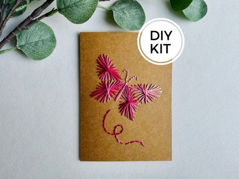 AlenaKazenDesigns - Etsy Australia Beginners Sewing, Sewing Set, Making Friendship Bracelets, Diy Embroidery Kit, Embroidered Butterfly, Paper Embroidery, Crafts Workshop, Embroidery Kit, Arts And Crafts Supplies