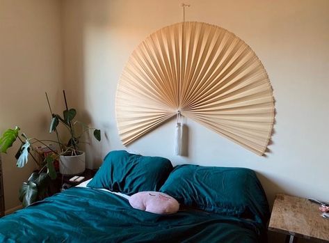 Fan Above Bed, Wall Art Above Bed, Bedroom Sanctuary, Room Items, Art Above Bed, Wall Fan, Post Grad, Sanctuary Bedroom, Home Board