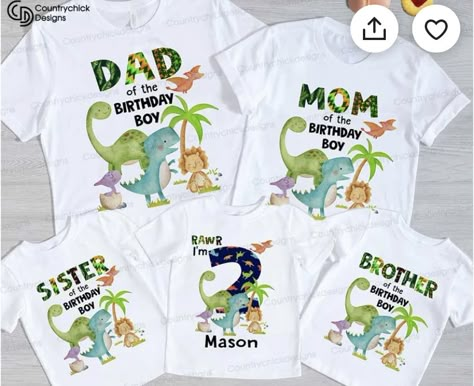 Dinosaur Shirts, Dinosaur Birthday Cakes, Boys 1st Birthday Party Ideas, Dinosaur Outfit, Baby Boy First Birthday, Custom Birthday Gifts, Brother Birthday, Dinosaur Shirt, Dinosaur Birthday Party