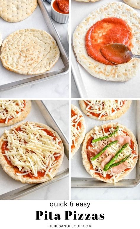 Pita Pizza Recipes, Pita Bread Pizza, Light Lunches, Pita Pizza, Pita Bread Recipe, Pita Recipes, Pizza Lunch, Pita Pizzas, Mexican Meals