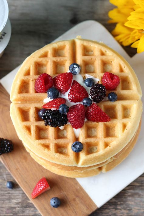 Yogurt Waffle Recipe, Recipes Greek Yogurt, Greek Yogurt Waffles, Dairy Free Greek Yogurt, Yogurt Waffles, Dairy Free Waffles, Healthy Waffle, Waffle Recipe Healthy, Breakfast Paleo