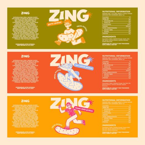 More for Zing 🥒 THE BRIEF Zing is a pickle brand that offers flavorful pickles, perfect for adding a tangy punch to your meals or enjoying as a snack. Zing is the ideal choice for food lovers who crave a little extra zest in their lives. Brief by @designerbriefs #dbzing #designerbriefs #brand #branding #brandbrief #branddesign #branddesignstudio #branddesigner #branddevelopment #brandingboard #brandingdesign #brandinginspiration #brandingagency #brandingidentity #brandingstrategy #brandi... Pickle Branding, Pickle Packaging, Pickle Brands, Best Pickles, Butter Brands, Pickled Garlic, Money Envelopes, Brand Development, Food Packaging