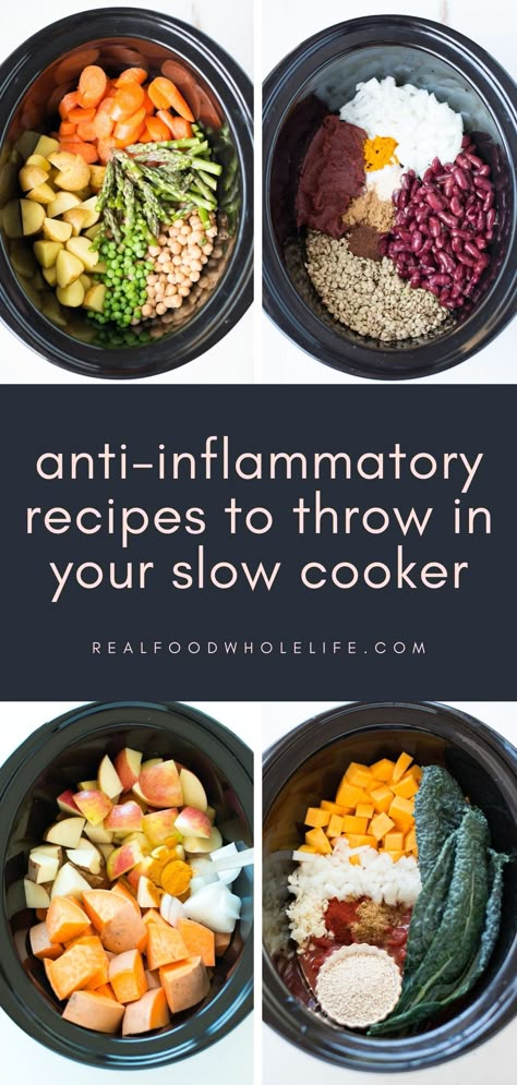 Inflammation Diet Recipes, Vegan Crockpot, Anti Inflammation Recipes, Inflammation Diet, Crock Pot Recipes, Vegetarian Crockpot, Inflammatory Diet, Anti Inflammation, Slow Cook