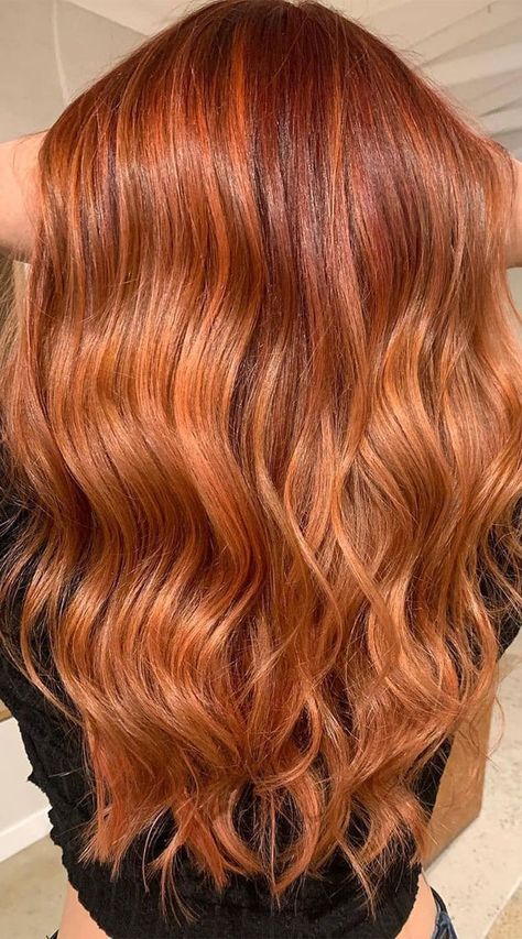 Copper Sunset Hair, Fall Hair Colors For Redheads, Colors For Redheads, Copper Hair Color Ideas, Pretty Red Hair, Sunset Hair, Fall Sunset, App Filter, Red Ombre Hair