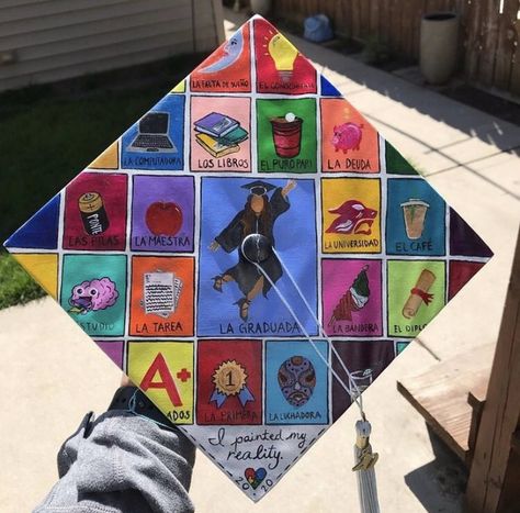 Grad Hat, Diy Graduation Cap, Diy Graduation, Mexican Blanket, Grad Caps, Cap Decoration, Cap Decorations, Graduation Cap Decoration, Graduation Caps