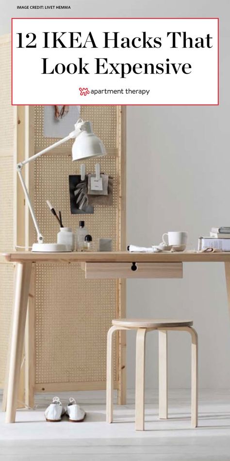 This budget-friendly IKEA hacks look way more expensive than they cost to DIY. #diyprojects #ikea #ikeahacks #ikeaideas #ikeafurniture #diyideas #budgetfriendly Japandi Ikea, Ikea Office Hack, Japanese Apartment, Minimalist Furniture Design, Small Apartment Interior, Garden Decor Diy, Garden Decor Ideas, Ikea Home, Look Expensive