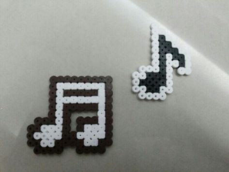 Perler Bead Music Notes, Music Note Perler Beads, Perler Bead Patterns Music, Perler Bead Music, Hamma Beads Ideas, Melty Bead Patterns, 3d Perler Bead, Perler Art, Hama Bead