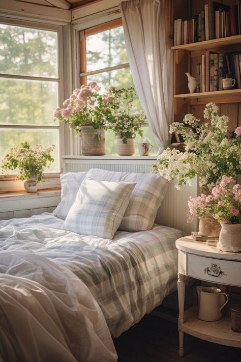 Cottage House Bedroom, Cozy Cottage House, Groovy Decor, Future Farmhouse, Cosy Cottage, Turtle Dove, Peaceful Place, House Bedroom, Cottage House