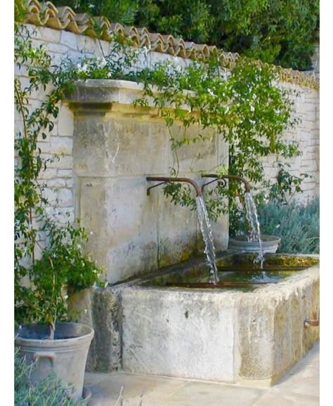 Modern Mediterranean Backyard, Mediterranean Backyard, Outdoor Fountain, Have Inspiration, Water Features In The Garden, Mediterranean Garden, French Garden, Garden Fountains, Backyard Makeover