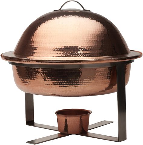 Sertodo Byzantium Chafer, 6 Quart Round, Hammered Copper >> Discover this special product, click the image : Specialty Cookware Smeg Appliances, Copper Dishes, Ranch Decor, Chafing Dishes, Good Environment, Catering Equipment, Copper Kitchen, Kitchen Cookware, Hammered Copper