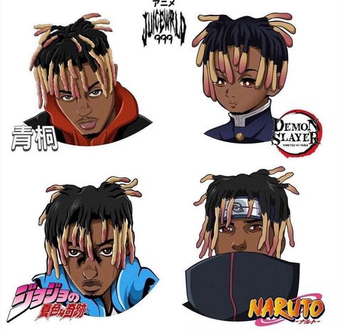 Juice WRLD 
Anime
Art
Rappers
Hip-Hop Rapper And Anime, Lowkey Rapper, Best Rapper Ever, Anime Rapper, Hip Hop Artwork, Rapper Art, Monkey Art, Black Cartoon Characters, Hello Kitty Drawing