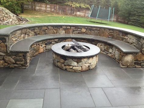 Pool Patio Pavers, Brick Patterns Patio, Concrete Patios, Outdoor Fire Pit Designs, Christmas Patio, Backyard Seating, Fire Pit Seating, For Christmas, Stone Bench