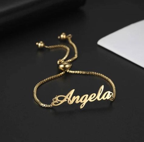 Custom Name Bracelet For Women Baby Girls Letters Jewelry Gold Silver Color Size Adjustable Chain Bracelets https://etsy.me/3PB5yha #yes #unisexadults #stainlesssteel #babynamebracelets #girlsnamebracelets #cheapnamejewelry #handwritingbracelet #customfontbracelet Customised Bracelets, Dainty Initial Necklace, Handwriting Jewelry, Bracelet Initial, Letter Jewelry, Letter Bracelet, Baby Bracelet