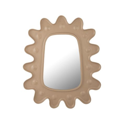 The Genesis Mirror is playful with hints of abstraction. Crafted from wood and aluminum, this mirror features a unique silhouette that'll add a stylish edge to any wall. It comes in two neutral colors that'll complement any decor style. Handmade by skilled craftsmen Whimsical design Available in White or Sand color opt Festival Display, Throw Pillow Fabric, Tov Furniture, Mirror Lamp, Gray Mirror, Log Furniture, Headboard Storage, Furniture Care, Mirrors Wayfair