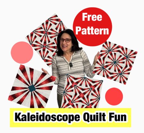 1 Block Kaleidoscope Quilt Pattern Kaleidoscope Quilt, Quilt Patterns Free, Quilt Blocks, Free Pattern, Quilt Patterns, Sewing, Fabric, Pattern