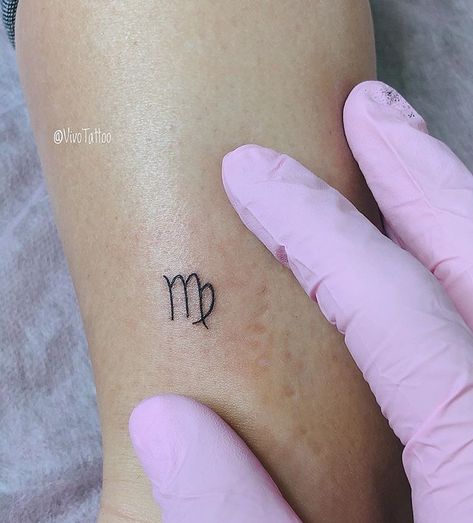 Virgo Wrist Tattoo, Small Virgo Tattoo Ideas, Star Sign Tattoos, Astro Tattoo, Virgo Sign Tattoo, Virgo Tattoo Designs, Snake Tattoos, Christian Sleeve Tattoo, Virgo Tattoo