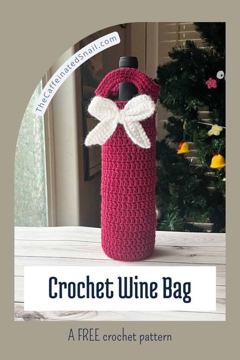 The holidays are the perfect time to give thoughtful, personalized gifts, and what better way to present a bottle of wine than with my beautifully handmade crochet wine bottle bag pattern? Crochet Wine Bottle Cozy Free Pattern, Crochet Wine Bottle Sweater, Crocheted Wine Bottle Covers Free, Crochet Wine Bottle Bag Free Pattern, Wine Crochet Bag, Wine Crochet Pattern, Crochet Wine Cozy Pattern Free, Crochet Wine Bottle Holder Pattern, Crochet Bottle Bag Free Pattern