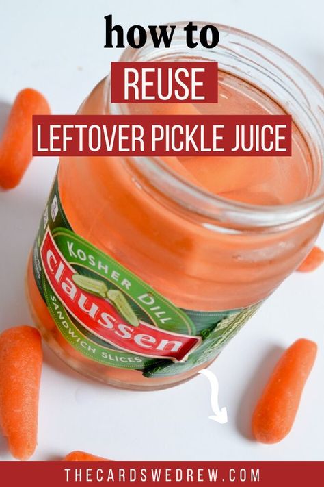 Do you have leftover pickle juice that you just don't want to throw out just yet? Well in my house we always put carrot sticks into that pickle juice jar and let them sit for 3-4 days. Now we always have pickles and pickled carrots as healthy snack options and the best way to reuse pickle juice. Leftover Pickle Juice, Uses For Pickle Juice, Leftover Pickle Juice What To Do, Pickles Carrots, Reuse Pickle Juice, Dill Pickle Carrots, Dilled Carrots Pickled, Pickling Carrots Quick, Pickle Juice Recipe