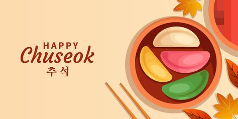 Chuseok Illustration, Chuseok Food, Happy Chuseok, Food Illustration, Rice Cakes, Vector Art, Vector Free, Royalty Free, Rice