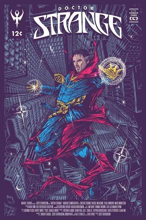 Doctor Strange poster by Dean Falsify Cook Doctor Strange Poster, Sci Fy, Mystic Arts, Marvel Comics Vintage, Marvel Movie Posters, Stephen Strange, Fallout Art, Comic Poster, Comics Marvel