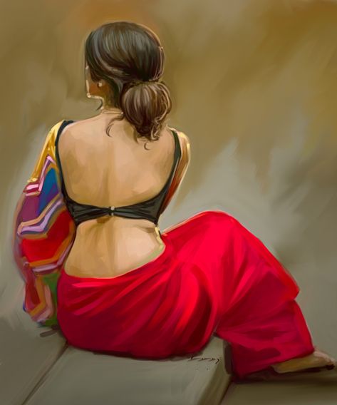 Indian Woman Watercolor, Indian Women Painting, Saree Painting, Beautiful Art Paintings, Indian Photoshoot, Female Art Painting, Cute Couple Drawings, Painting Art Lesson, Fashion Illustration Sketches