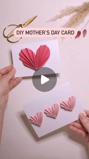 little SweetArt on Instagram: "DIY Mother‘s Day Card | DIY Muttertagskarte💕  (🇬🇧🇩🇪🔻)  🇬🇧 Mother’s Day is almost here again, so today I have a little inspiration for a Mother’s Day card for you. You don’t need a lot of material for this and the cards have a great effect thanks to the 3D look. You can write a few kind words or a voucher for your mom on the card and you already have a very personal Mother’s Day gift You can make the card with a larger single heart or with multiple small hearts. Which version do you like better?  🇩🇪 Bald ist wieder Muttertag und deshalb habe ich heute eine kleine Inspiration für eine Muttertags-Karte für euch. Ihr braucht dafür nicht viel Material und durch den 3D Look haben die Karten eine tolle Wirkung. In die Karte könnt ihr ein paar liebe Worte o 3d Mothers Day Cards Diy, Thank You Card For Mom, Mom Cards From Daughter, Birthday Card For Mom Diy, Creative Birthday Cards For Mom, Diy Mothers Day Cards, Diy Mothers Day Card, Mothersday Diy, Mothers Day Cards Craft