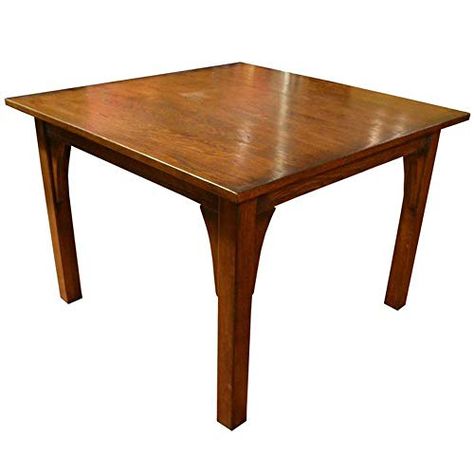 Crafters and Weavers Square Mission Oak Dining Table Kitchen Table Oak, Solid Oak Dining Table, Bookcase With Glass Doors, Stained Table, Mission Oak, Square Dining Table, Family Furniture, Oak Dining Chairs, Small Dining Table