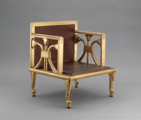 Armchair of Queen Hetepheres I (reproduction) | Museum of Fine Arts, Boston Ancient Greek Furniture, Greek Furniture, Lotus Chair, Egyptian Furniture, Egyptian Lotus, Egyptian Decor, Starověký Egypt, Old Kingdom, Portable Canopy